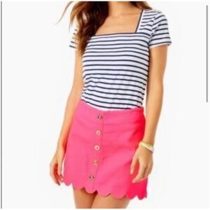 Lilly Pulitzer Neon Pink Scalloped Mini Skort